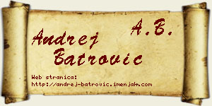 Andrej Batrović vizit kartica